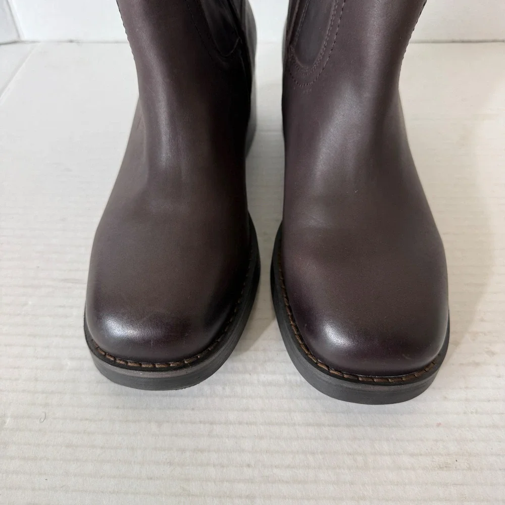 Blondo Camrin Womens Waterproof Brown Leather Zip Knee High Riding Boot Size 9